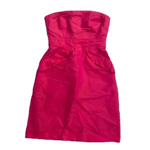 J. Crew Bright Pink Strapless Mini Dress